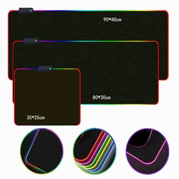Mairuige marmură Colorate Jocuri LED RGB Mare Gamer Mousepad USB Iluminare Backlit Curcubeu Calculator Mat Keyboard Desk Pad