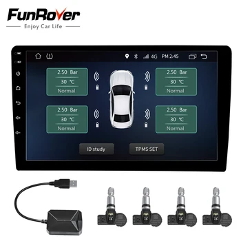 Funrover Masina TPMS pentru Android DVD Auto Anvelope Sistemul de Monitorizare a Presiunii 4 Senzor intern de Alarmă Pneuri Sistem de Monitorizare a Temperaturii