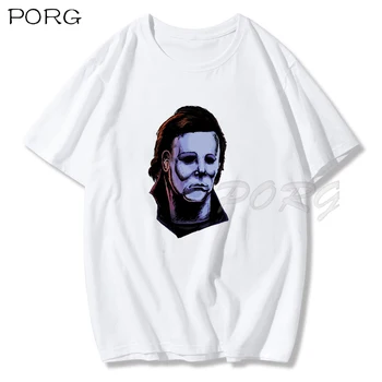 Michael Myers Jason Voorhees Halloween Bărbați T-Shirt Bumbac Potrivire T-shirt Harajuku Supradimensionat Tricou Vintage Tricou Alb 2020