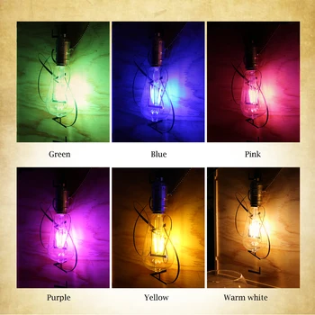 8 Culori de Epocă LED Bec Edison E27 220V cu Filament Incandescent Bec Retro Colorate Edison Lumina pentru Acasă Decorare Store