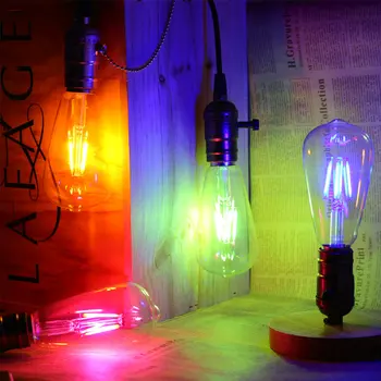8 Culori de Epocă LED Bec Edison E27 220V cu Filament Incandescent Bec Retro Colorate Edison Lumina pentru Acasă Decorare Store
