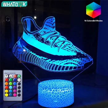 Sport 3D Serie Lumina de Noapte LED-uri Lampă de Masă de la Distanță Adidasi de Fotbal Lampe 16 Culori Iluzie Luminaria Copii Cadouri