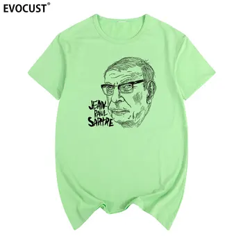 Jean Paul Sartre maneca scurta de Vara de imprimare T-shirt Bumbac Barbati tricou New femei TEE
