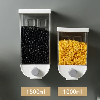 1000/1500ml Cereale Alimentare Cutie de Depozitare montat pe Perete a Rezervorului de Acasă Cereale de Orez Butoi Sigilate Bean Poate