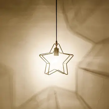 Modern star cusca lumina pandantiv de fier pod de piramidă pandantiv lumini,metal Agățat Lampă E27 decor Interior Pendent de Prindere
