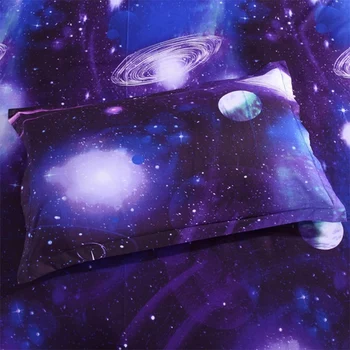 De Vânzare la cald 3D Galaxy lenjerie de Pat Duvet Cover Singur Reversibile Violet Star Galaxy Microfibra lenjerie de Pat Pilota cu Fermoar Lega Copilul Adolescent Gir