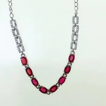Fermecător red ruby piatră prețioasă brățară pentru femei bijuterii de argint naturale bijuterie argint 925 culoare roșie fata cadou