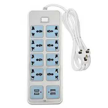 Multifuncțională cu Priză Electrică 8 Priza + 4 Extensie USB prelungitor cu Priză Electrică Mufe Adaptoare 6.6 ft Cablul de US/UK Plug