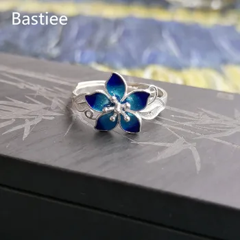 Bastiee Bauhinia 999 Argint Inel cu Email Cloisonne Inele Pentru Femei Bijuterii de Lux Hmong bijuterii Handmade bijoux femme