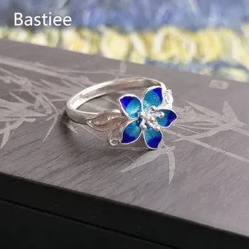 Bastiee Bauhinia 999 Argint Inel cu Email Cloisonne Inele Pentru Femei Bijuterii de Lux Hmong bijuterii Handmade bijoux femme