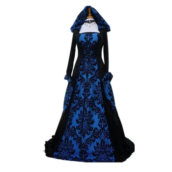 Plus Dimensiune Girdling Rochie pentru Femei Halloween Medievale, Costume Cosplay Victorian Gotic Timp Etaj Lungime Hanorac cu Haine