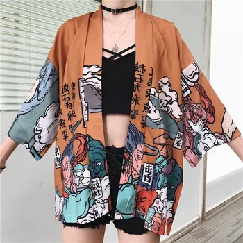 Femeie Japoneză Stil Kimono Yukata Cardigan Haori Coreeană De Moda Plajă Purta Vara Fata Cosplay Jachete Subtiri Utilaje