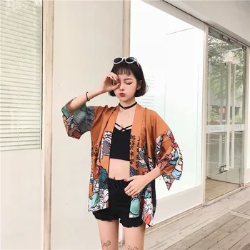 Femeie Japoneză Stil Kimono Yukata Cardigan Haori Coreeană De Moda Plajă Purta Vara Fata Cosplay Jachete Subtiri Utilaje