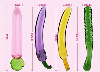 Fructe de Cristal Anal Sticlă Vibratoare jucarii sexuale pentru femei adult sex Erotic produse analsex jucarii sex toys anal plug banana castravete
