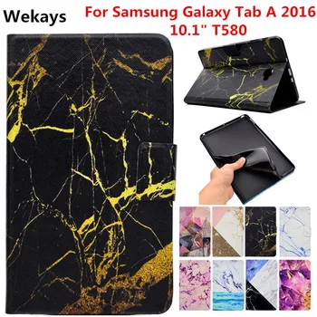 Wekays Caz Pentru Galaxy Tab 10.1 din Piele Smart Fundas Caz Pentru Samsung Galaxy Tab 10.1 2016 T585 T580 T580N Tableta Acoperi Caz