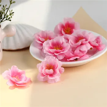 100BUC Mini Tesatura Cherry Plum Blossom Flori Artificiale de Mătase Copil Respirație Buchet Floral,Aranjamente pentru Masa de Nunta Decoratiuni