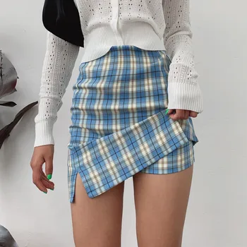 5 Culori De Vara Noi Harajuku Uniforme Femei Fusta Split Detalii Carouri Fusta Mini Cu Sub Pantaloni Scurți Mini Skort