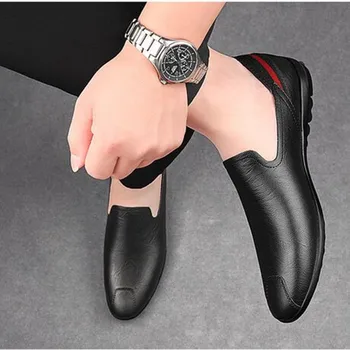 Mens moale de conducere pantofi Genuine piele pu pantofi pentru bărbați adidași de sex Masculin Adult manual Alunecare Pe Plat Pantofi cu Barca Om footwearjm7