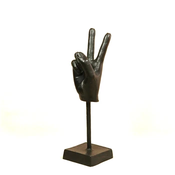 Rezumat Mână De Fier Turnat Gest Sculptura Metal Degetul Statuie Figura Body Art Decor Ornament De Artizanat Suvenir Noutate Cadou