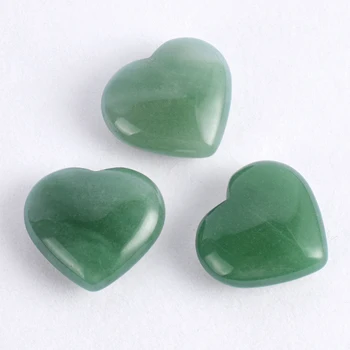 Jade forma de inima margele naturale Aventurin cristal mineral casa in Miniatura accesoriu decor de nunta favoruri, daruri de vindecare