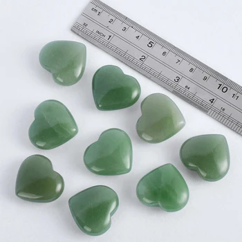 Jade forma de inima margele naturale Aventurin cristal mineral casa in Miniatura accesoriu decor de nunta favoruri, daruri de vindecare