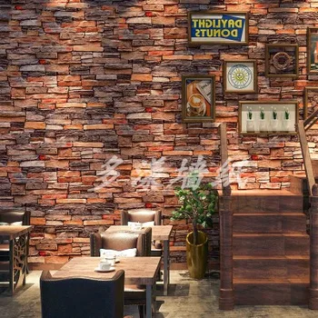 3D retro stil industrial imitație de cărămidă model auto-adeziv tapet restaurant restaurant bar zid de cărămidă roșie de hârtie