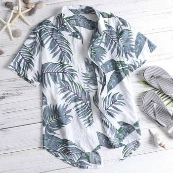 Droppshiping 2019 Moda de Vânzări Fierbinte de Vară Bărbați Stil Hawaiian Maneci Scurte de Imprimare de Moda Cămașă de Vară pe Plajă Vacanță d88