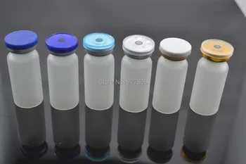 100sets 10ml Clar Mată Flacoane de Sticlă cu Dop de Silicon & Flip-Off Capace, Cosmetice/Injecție sticle de sticlă cu Gât de Sertizare