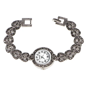 ORGIE 2019 Nou de Lux Cuarț Moda pentru Femei de Argint Antic Ceasuri Femei Negru Strălucitor Vintage Cristal Brățară Ceas