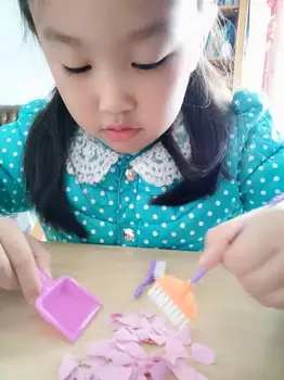 9pcs/set Bucătărie Acasă instrument de curățare podea mătură jucărie pentru Copilul mic copil fata pretind a juca mobilier de menaj, Mini perie pentru Copii