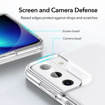 ESR pentru Samsung Galaxy S21 Ultra Caz pentru Samsung S21 Plus Suport Metalic Kickstand Clar Transparent Caz pentru S21 Lux Titular