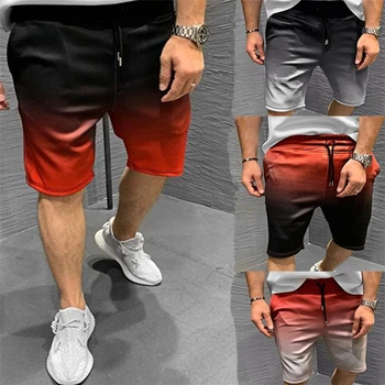 Oameni Noi gradient de Pantaloni Largi Pantaloni scurti Fitness Culturism Jogger Mens Casual Săli de sport exercițiu Rece durabil pantaloni de Trening