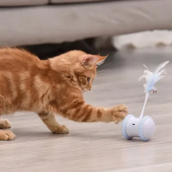 Robot interactiv animale de Companie Jucărie Pene Amuzant Pisica Stick Smart Electric Masina Echilibru Pisica Amuzant Jucărie Inteligentă Automată de Companie Teaser Jucărie