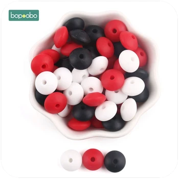 Bopoobo 200Pcs/Mulțime de Linte Abac Rotund Margele de Silicon Copil Dentitie Teether DIY Suzeta Lant Alimente Grad Silicon BPA Free