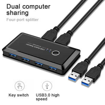 USB KVM Switch USB 3.0 Switcher 2 Porturi de Pc-uri de Partajare de 4 Dispozitive pentru Tastatură, Mouse, Imprimantă, Monitor 3.0 Comutator Selector