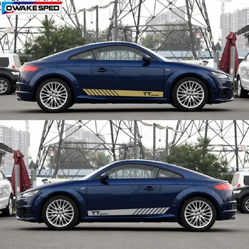 Curse de masini Sport de Vinil Decal Styling Auto Ușa Laterală Fusta Dungi Auto Corpul Decor Autocolante Pentru Audi TT-2018