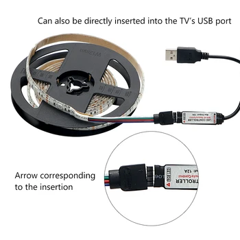 ITimo 5V 1M 2M RGB LED Strip 17Key RF Telecomanda Waterproof, USB Iluminat cu LED DIY Decor Acasă TV de Fundal Lumina Lămpii