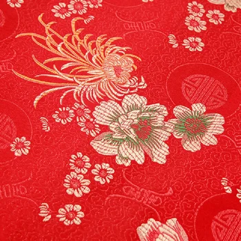 Brocart de îmbrăcăminte tesatura Brocart, jacquard tesatura Multi-mătase de culoare crizantema material pentru cheongsam și kimono