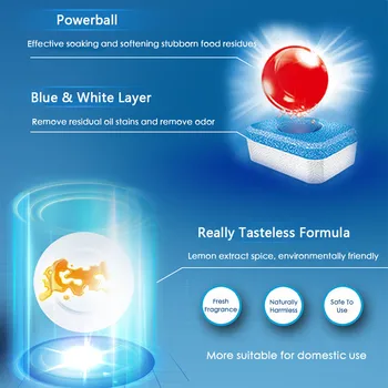 2tabs/pachet de spălat Vase File Concentrat Clătiți Detergent Tabletă Powerball Mașină de spălat Vase Curat Spală Vase Livrările de Curățare