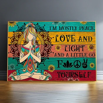 Eu sunt cea mai mare parte de Pace, Dragoste și Lumină Panza Pictura Postere si Printuri de Yoga, Meditație Arta de Perete Imagini pentru Living Decorul Camerei