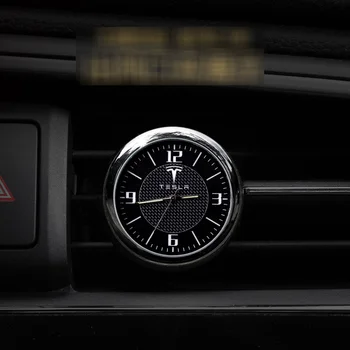 Masina luminos ceas instrument ceas de birou auto interior ceas electronic cu logo-ul pentru Tesla Model 3 Model X S Accesorii