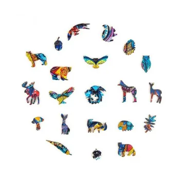 Animale din lemn Puzzle pentru Adulți DIY Puzzle Animal în Formă de Puzzle-uri de Cadouri de Crăciun pentru Copii Jigsaw Puzzle Transport Gratuit
