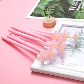50PCS Nou Soft de Flori Pix cu Gel Creative Papetărie Frumoasa Floare de Cires Pen Fată Inima Serie Kawaii Rechizite Școlare