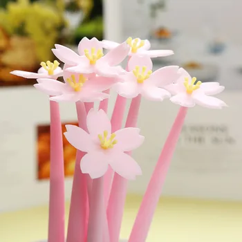 50PCS Nou Soft de Flori Pix cu Gel Creative Papetărie Frumoasa Floare de Cires Pen Fată Inima Serie Kawaii Rechizite Școlare