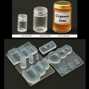 Handmade 3D Mini Gem de Sticla Borcan cu Apă Pandantiv Miniture Alimente Juca UV Rășină de Turnare Mucegai Silicon Mucegai de Luare de Bijuterii Instrument