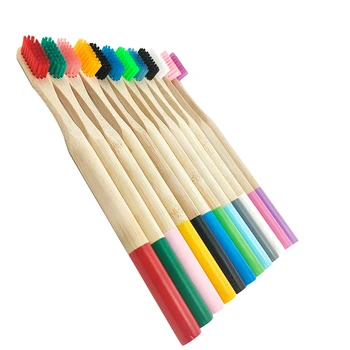 12pcs Naturale Colorate Bambus Set Periuta de dinti Medium cu Peri de Nailon de Albire a Dintilor Bambus Periuțe Dentare Îngrijire Orală
