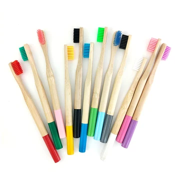 12pcs Naturale Colorate Bambus Set Periuta de dinti Medium cu Peri de Nailon de Albire a Dintilor Bambus Periuțe Dentare Îngrijire Orală