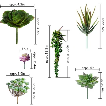 6 Buc Artificial Suculente Diferite Tipuri Asortate Faux Plante Suculente Unpotted pentru Aranjament Floral Decor Acasă