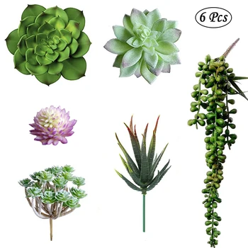 6 Buc Artificial Suculente Diferite Tipuri Asortate Faux Plante Suculente Unpotted pentru Aranjament Floral Decor Acasă