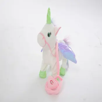 1 Bucată Frumoasă Electrice de Mers pe jos Unicorn de Pluș Jucărie Moale Animal de Pluș Electronice Copii Papusa Canta pentru Copil Ziua de nastere Cadouri